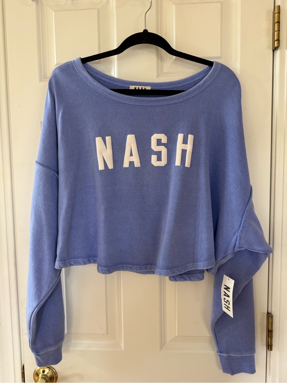 NAsh Women's Cropped Sweatshirt in Lavender Blue-NWT!